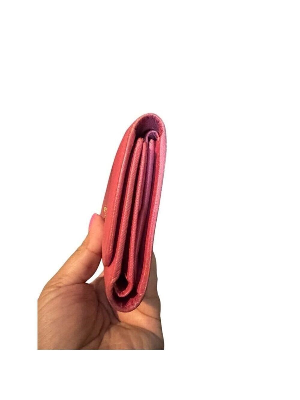 Prada Pink Saffiano tri-Fold Continental Wallet - Picture 4 of 16